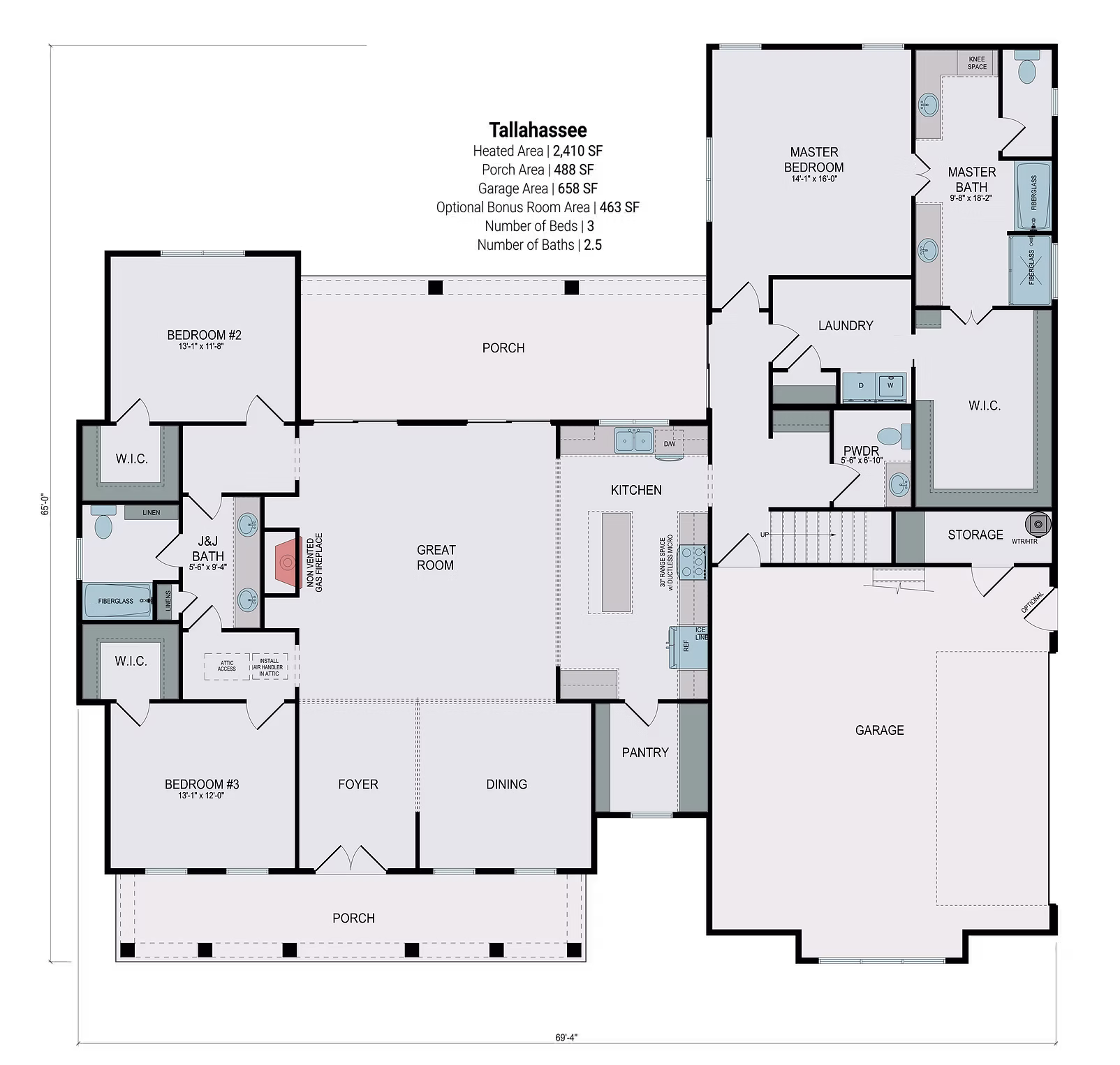 Tallahassee Level 1 Floor Plan_Fireplace