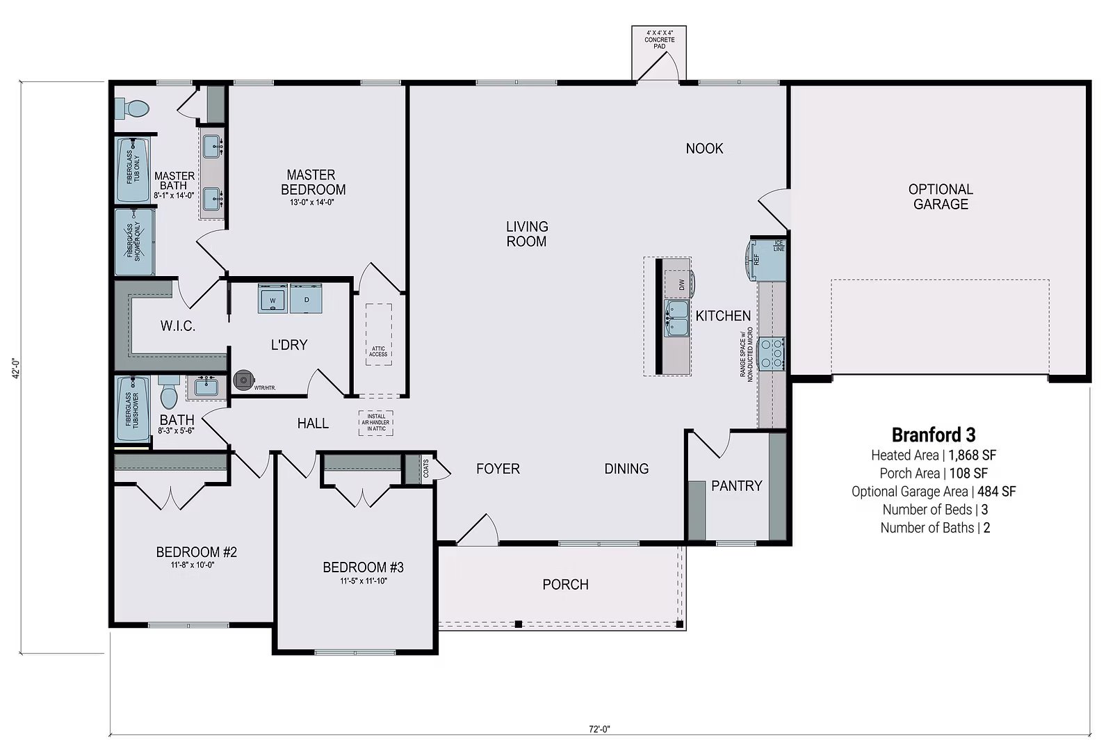 The Branford 3 Floor Plan