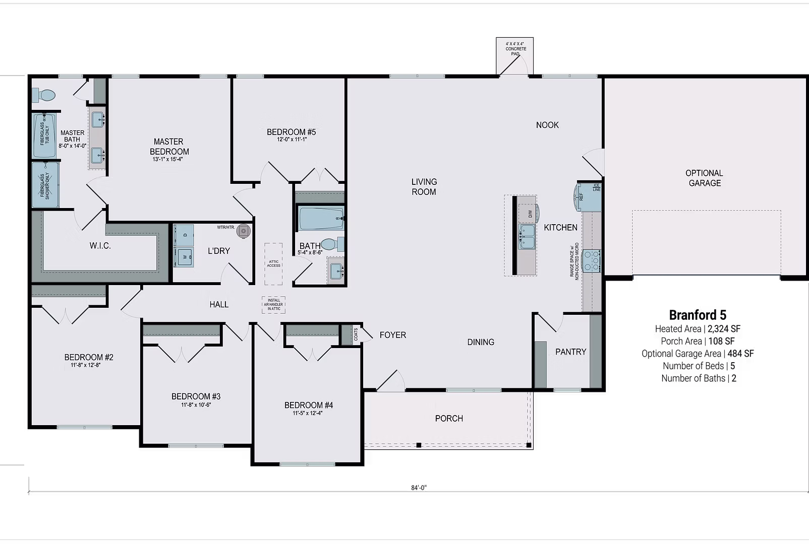 The Branford 5 Floor Plan